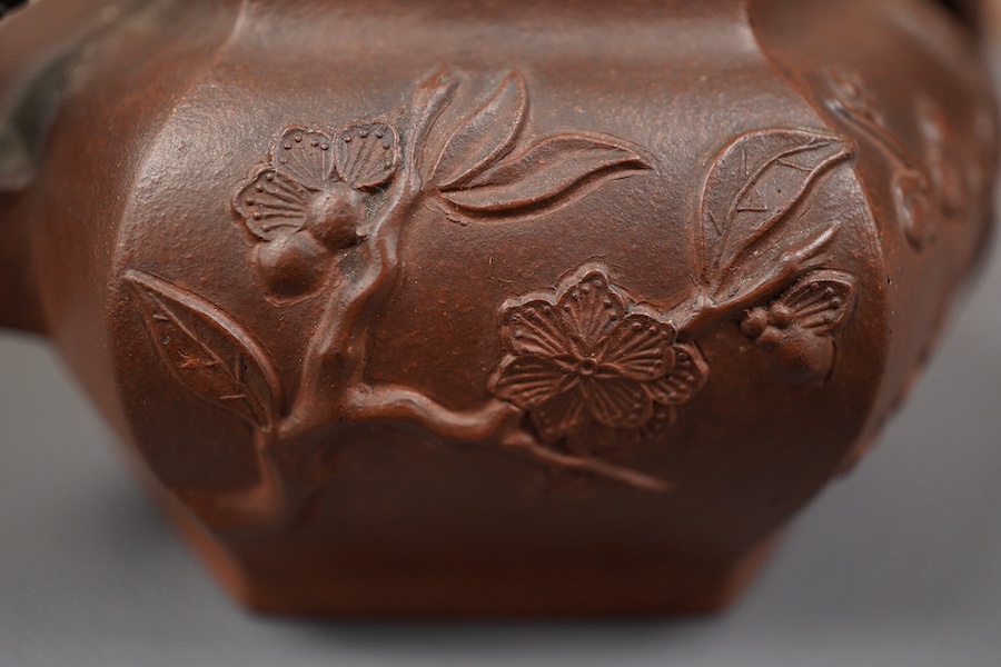 A Chinese Yixing hexagonal teapot, Kangxi period